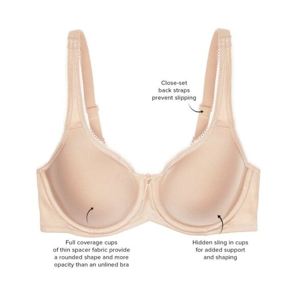 Wacoal Beige Basic Beauty Spacer Underwire T-Shirt Bra Size 42C 853192 - Picture 5 of 6